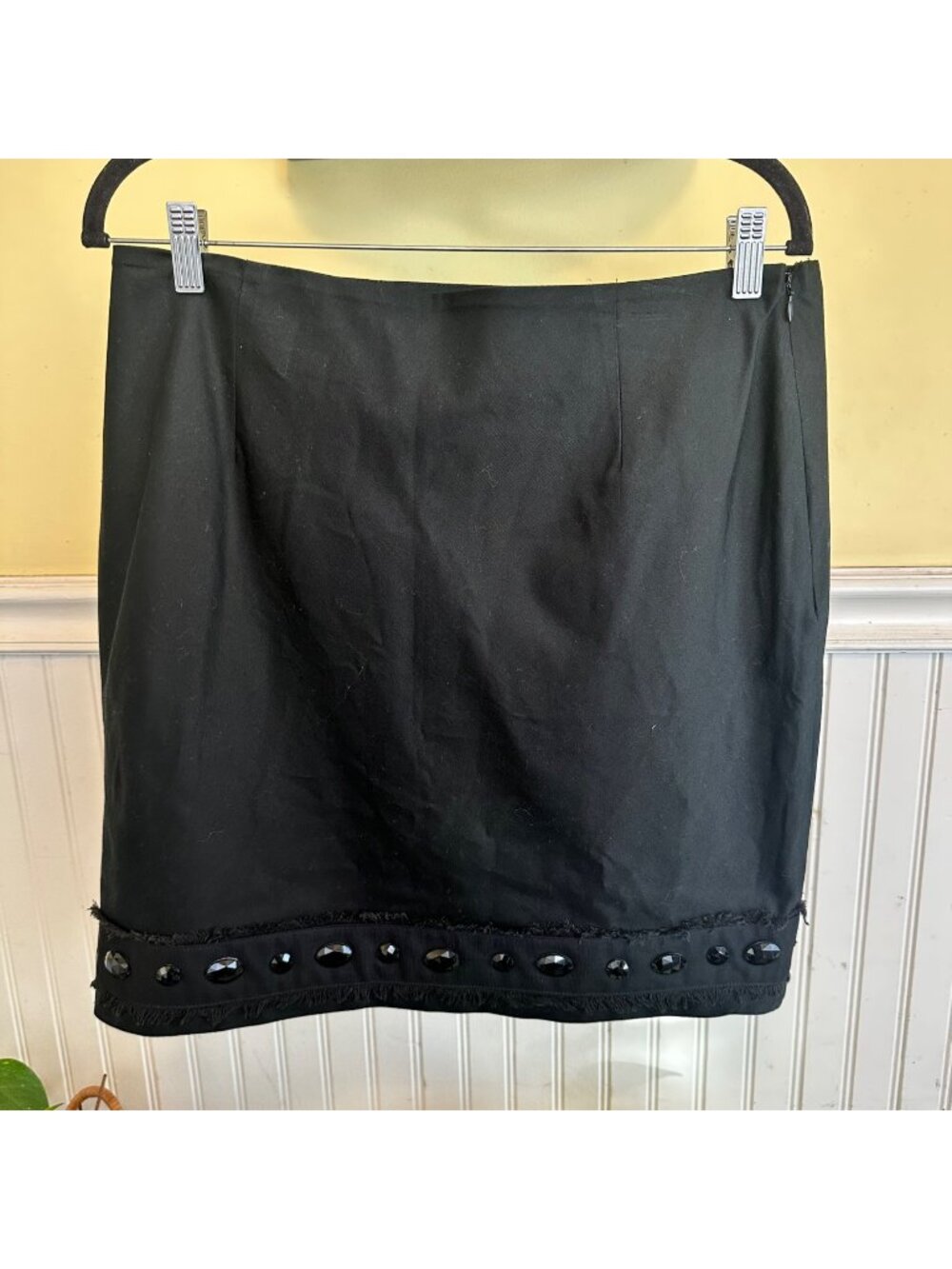 Camille La Vie Black Skirt With Beaded Hem Womens Size 12